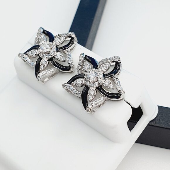 "925 Sterling Silver Cubic Zirconia Earrings, UU1P6A6098 - Picture 6 of 10